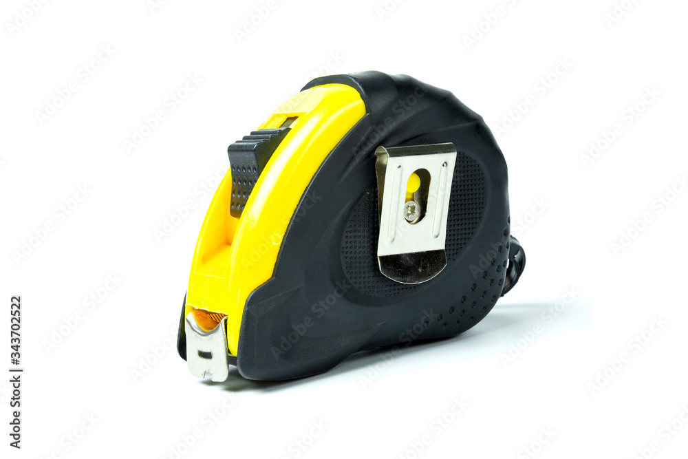 Tape measure isolated on white background.