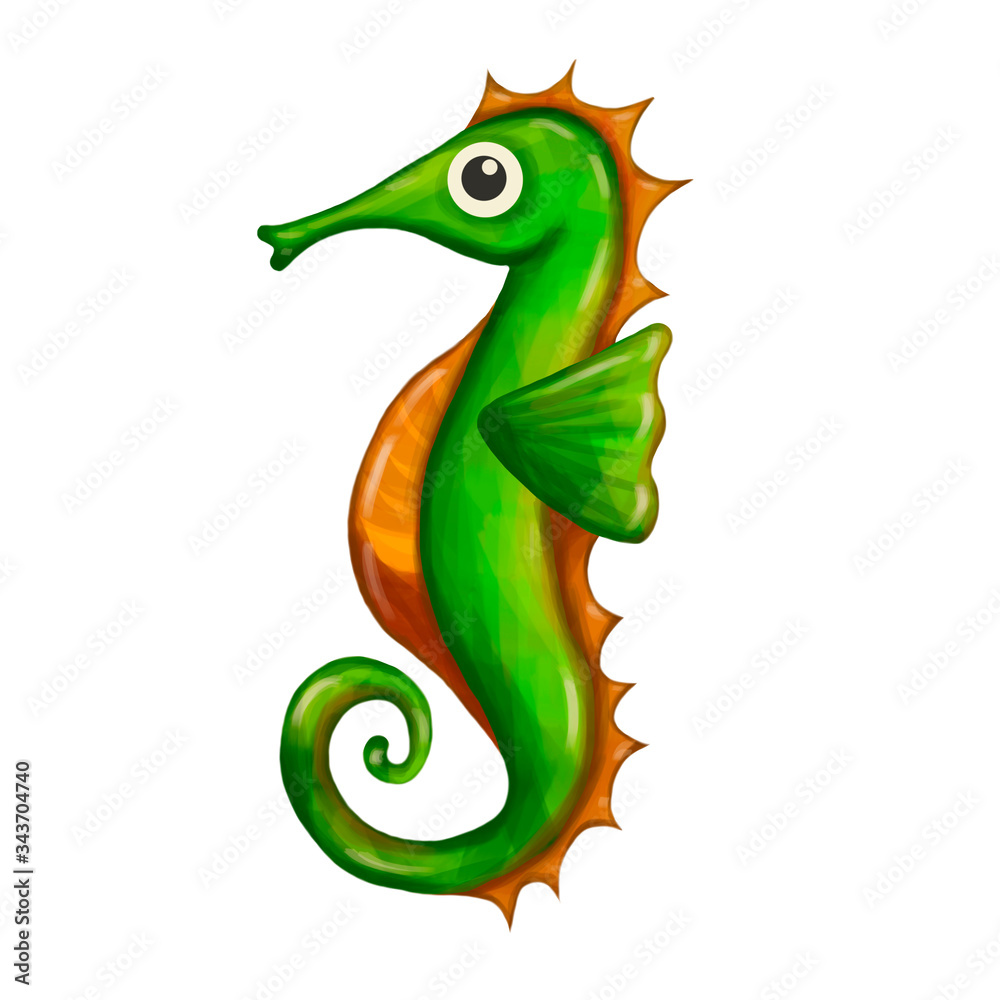 Fototapeta premium seahorse cute green