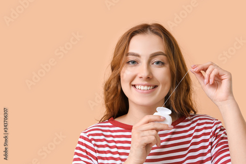 Beautiful young woman with ...