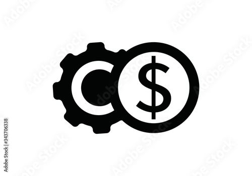 Cost reduction icon, tax reduce icon vector.