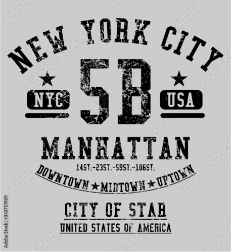 New york retro graphic design vector art