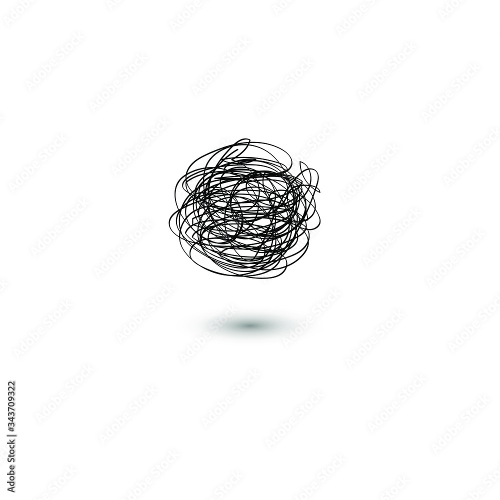 vector Doodle ball of thread. ink sphere Doodle. modern icon of the thought process vector Doodle ball of thread. ink sphere Doodle. modern icon of the thought process
