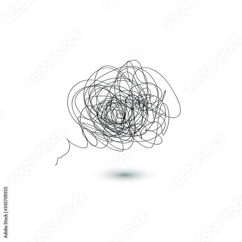 vector Doodle ball of thread. ink sphere Doodle. modern icon of the thought process