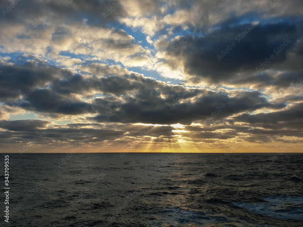 sunset over the sea