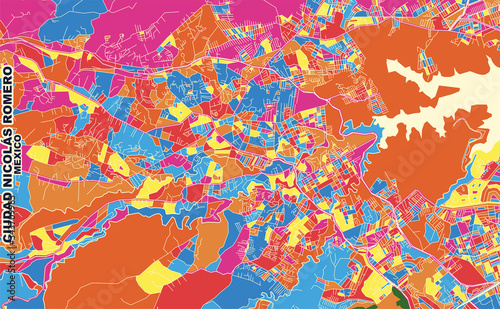 Ciudad Nicolás Romero, México, Mexico, colorful vector map © netsign