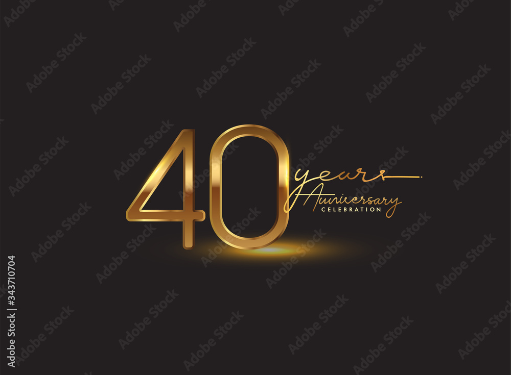 40 Years Anniversary Logo Golden Colored isolated on black background, vector design for greeting card and invitation card 40 Years Anniversary Logo Golden Colored isolated on black background, vector design for greeting card and invitation card