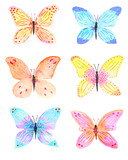 Hand drawn illustration with butterflies  isolated on white background for print, fabric, wrapping, web page and other seamless design.