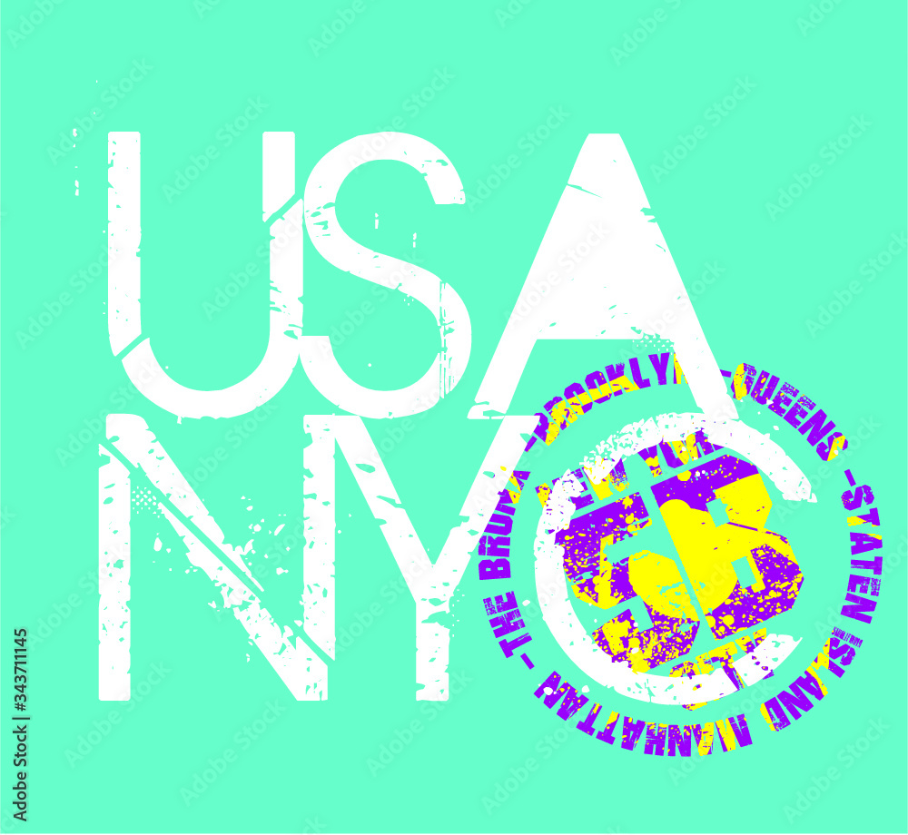 Naklejka premium New york city embroidery graphic design vector art