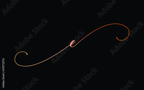 e Lowercase Cursive Letter Logo design, Vector Template
