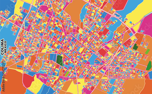 Colima  Colima  Mexico  colorful vector map