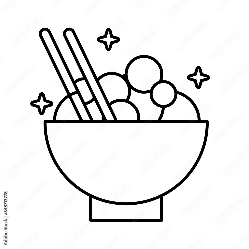 chinese dish food line style icon chinese dish food line style icon
