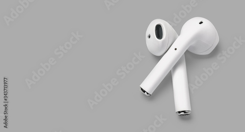 White headphones wireless earphones photo