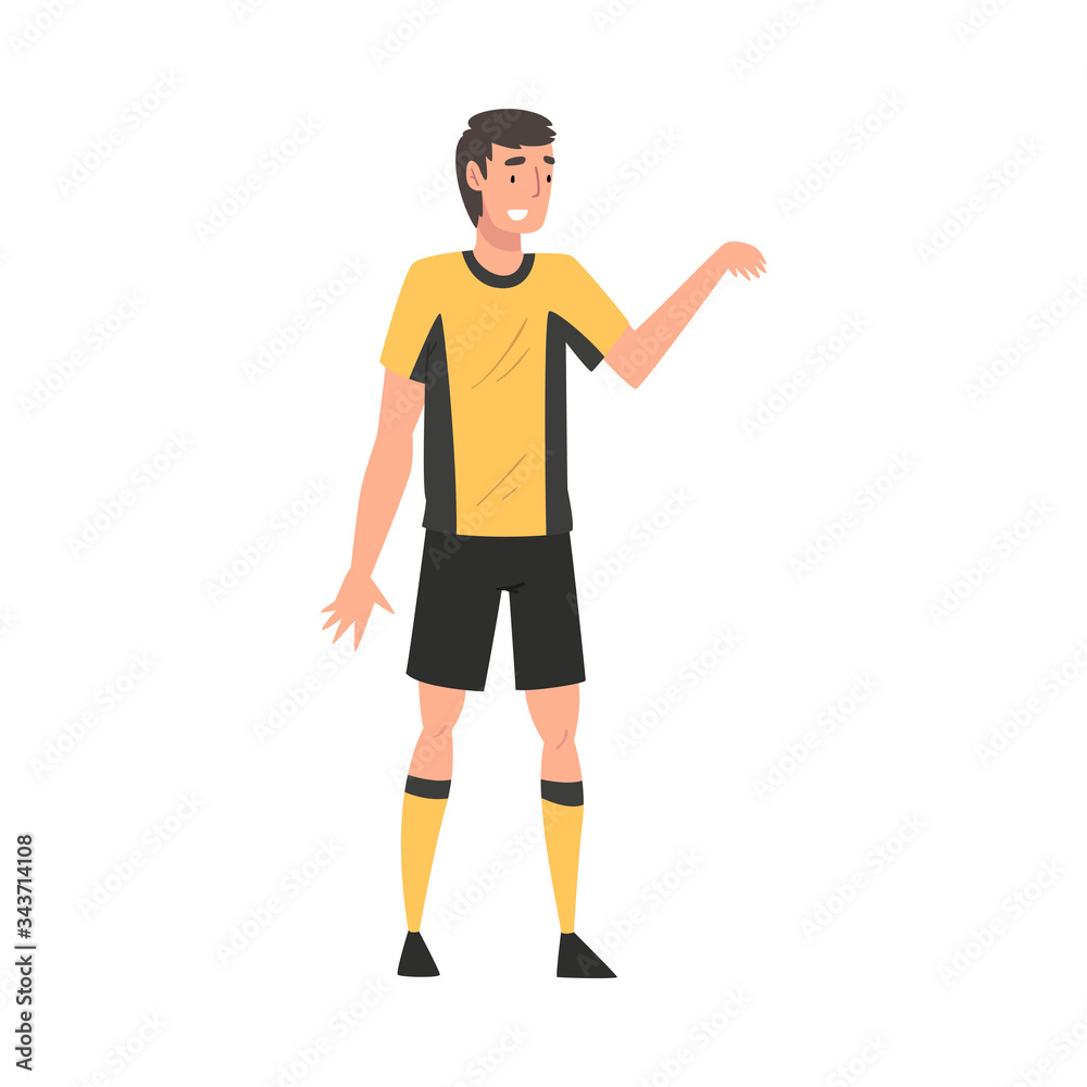 Soccer Player in Sports Uniform, Male Athlete Character Vector Illustration Soccer Player in Sports Uniform, Male Athlete Character Vector Illustration