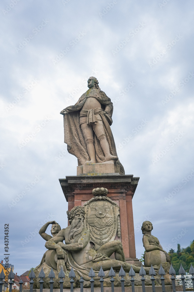 Public statues in the Heidelberg city, Germany.