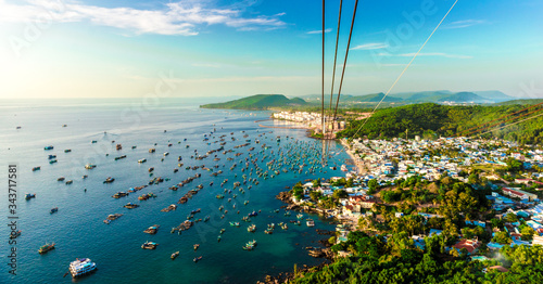 the highest cable car in  Fukuok, vietnam photo