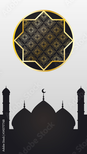 golden star and taj mahal ramadan kareem decoration