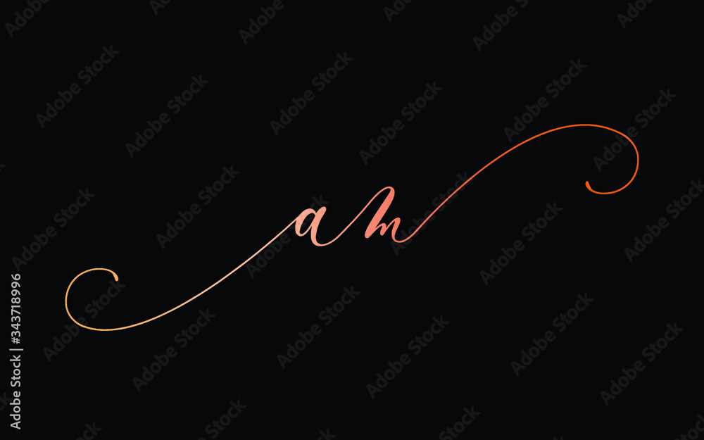 am or a, m Lowercase Cursive Letter Initial Logo Design, Vector Template am or a, m Lowercase Cursive Letter Initial Logo Design, Vector Template