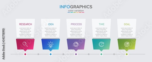 Infographic design with icons and 5 options or steps. Thin line vector. Infographics business concept. Can be used for info graphics, flow charts, presentations, web sites, banners, printed materials.