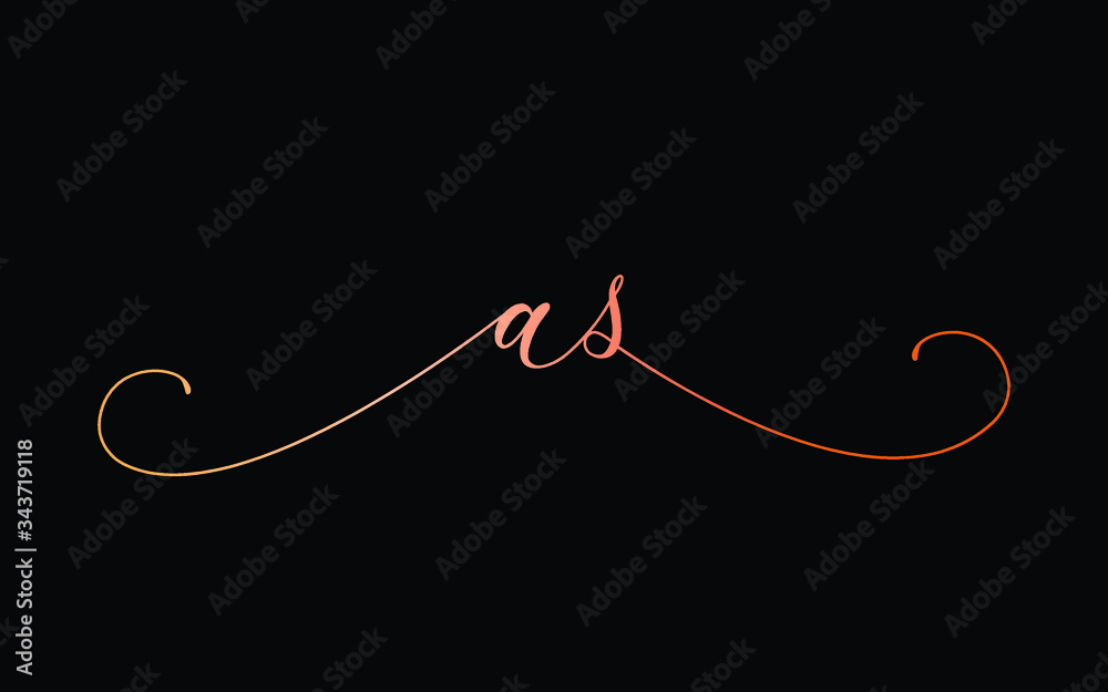 as or a, s Lowercase Cursive Letter Initial Logo Design, Vector Template
