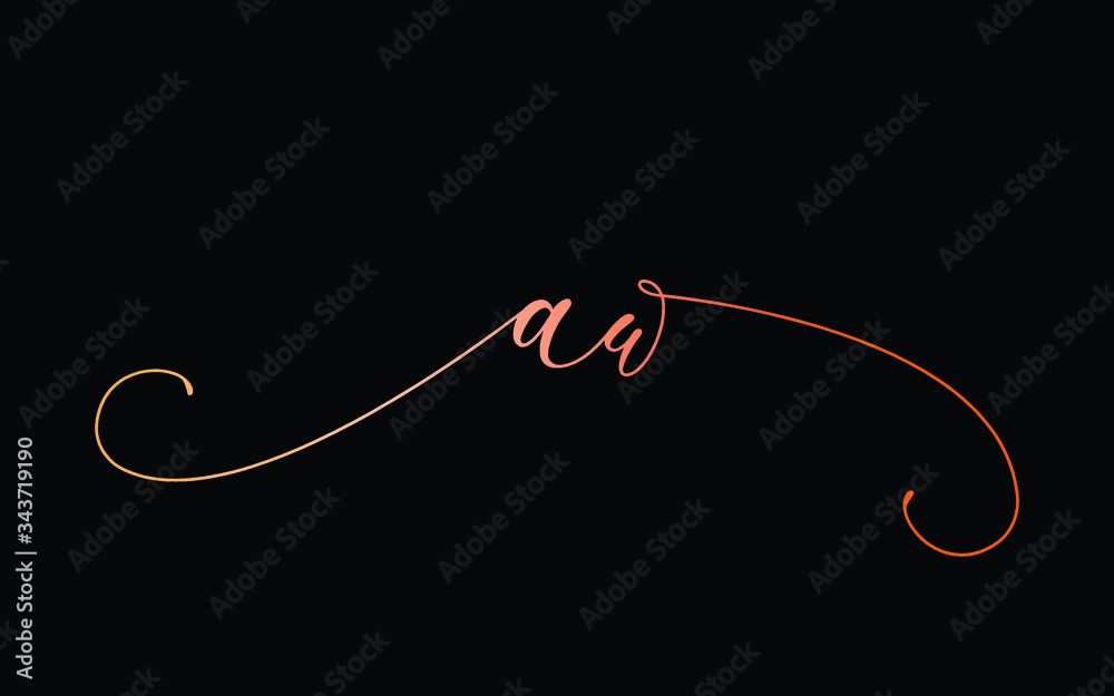 aw or a, w Lowercase Cursive Letter Initial Logo Design, Vector Template aw or a, w Lowercase Cursive Letter Initial Logo Design, Vector Template