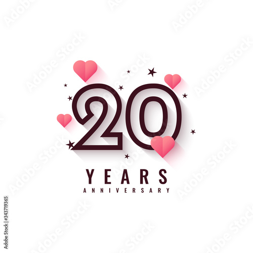 20 Years Anniversary Illustreation Template design