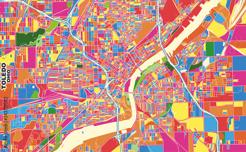 Toledo  Ohio  U.S.A.  colorful vector map