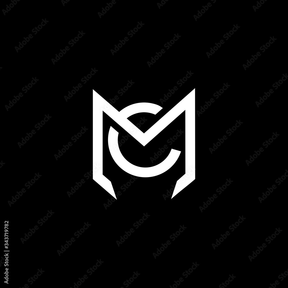 MC M C CM logo logotype icon design , badge logo with monogram line ...