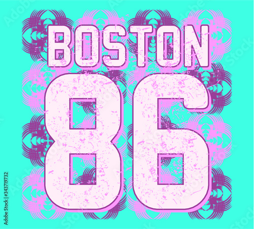 American college style print and embroidery graphic design vector art