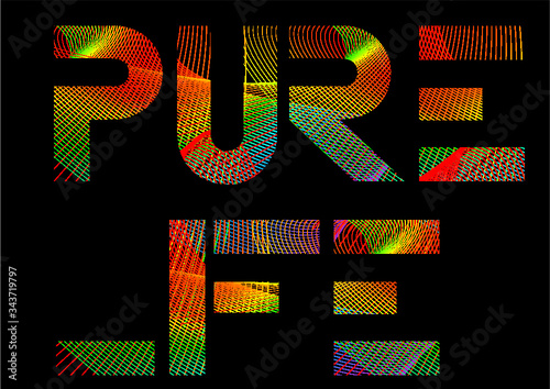 Pure love print and embroidery graphic design vector art