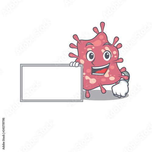 Haemophilus ducreyi cartoon character design style with board