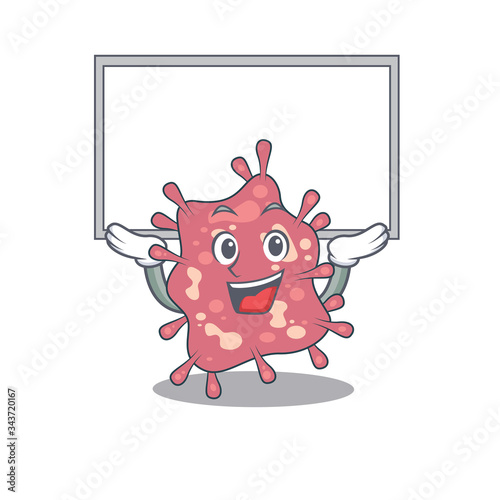 Mascot design of haemophilus ducreyi lift up a board