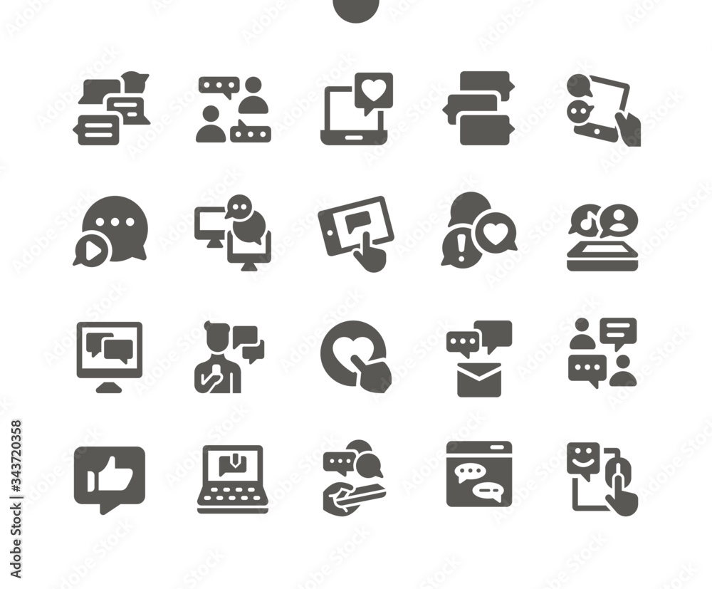 Chat Well-crafted Pixel Perfect Vector Solid Icons 30 2x Grid for Web Graphics and Apps. Simple Minimal Pictogram
