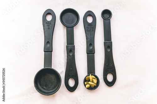Set of measuring cups or measuring spoons use in cooking