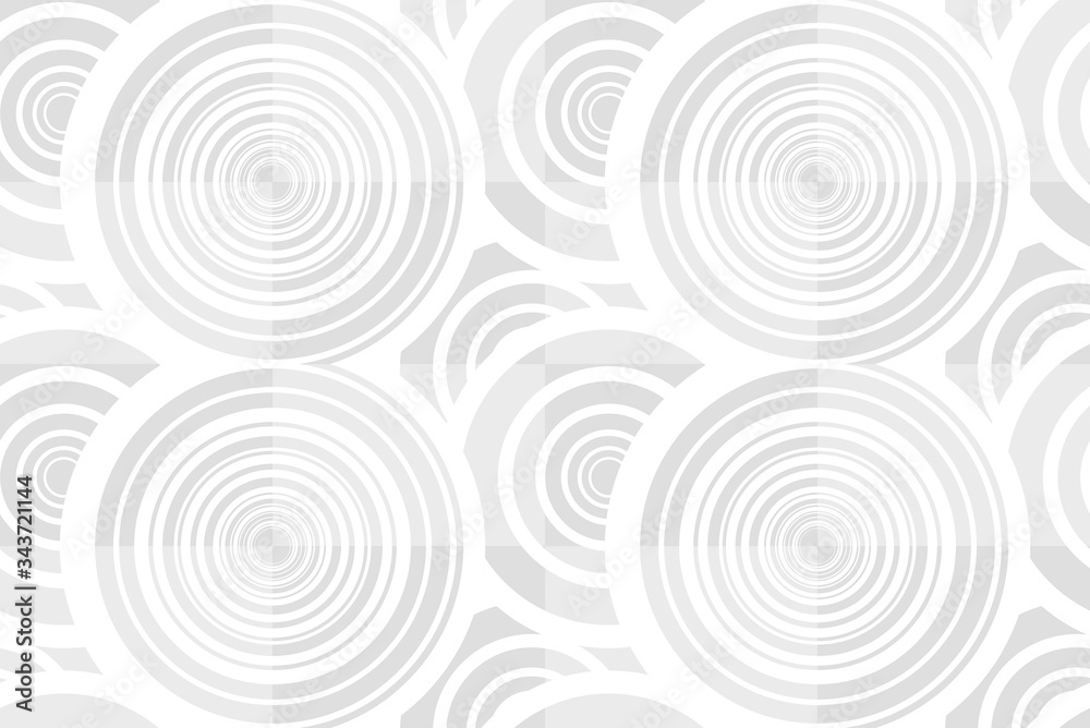 Vector white seamless background with circles or volute shap