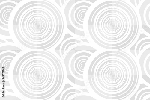 Vector white seamless background with circles or volute shap