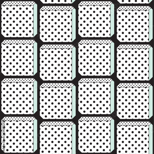 Vector seamless texture with sqaers and dots