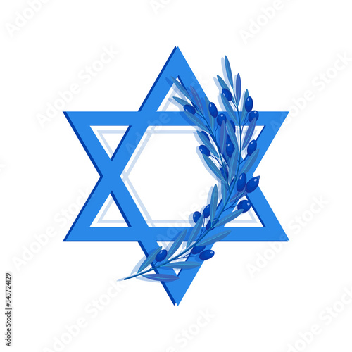 Star of David and olive branch