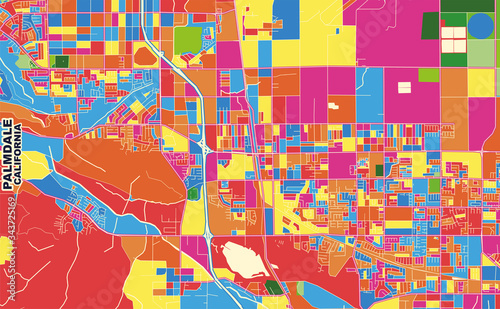 Palmdale  California  USA  colorful vector map