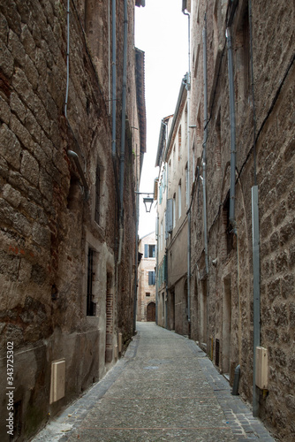  Narrow street in the historic center of Cahors  France