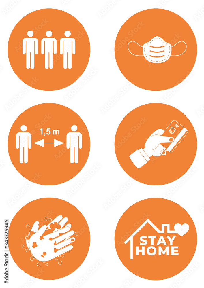 Coronavirus icon set, Infografiken Corona Symbole Stock Vector | Adobe