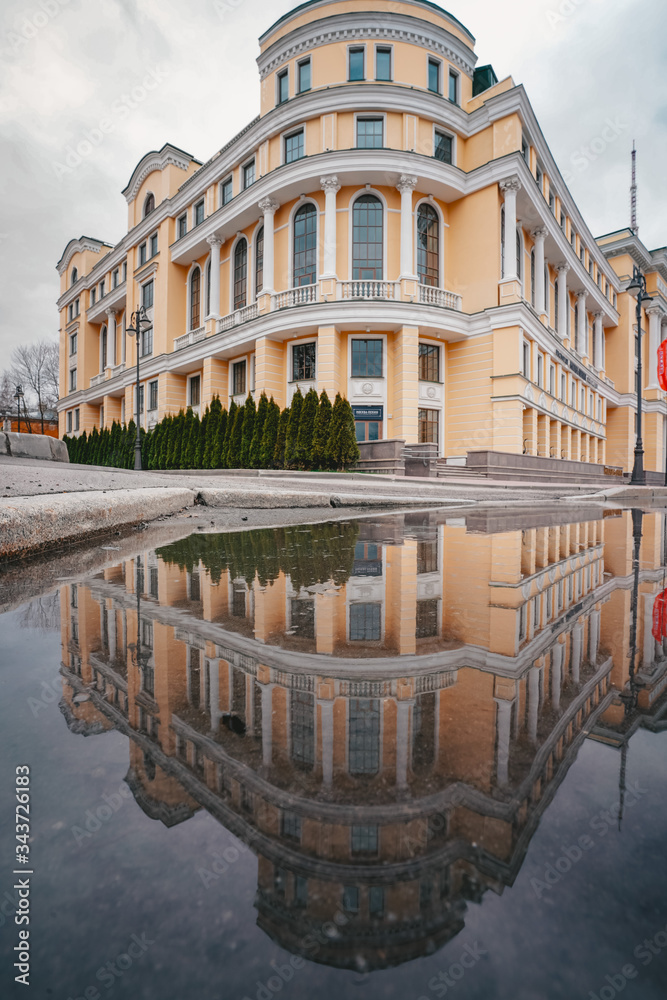 Beautiful historical buildings in Saint Petersburg, facades, architecture of the city