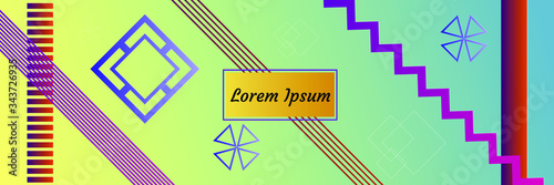 Abstract vector covers design with line, gradient and vibrant color. Simply geometric background