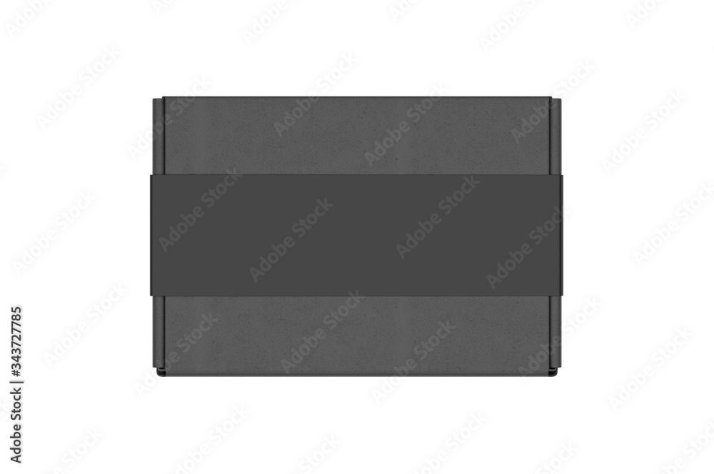 Blank Tuck In Flap Packaging Paper Box For Branding With paper label sleeve, 3d render illustration. Blank Tuck In Flap Packaging Paper Box For Branding With paper label sleeve, 3d render illustration.