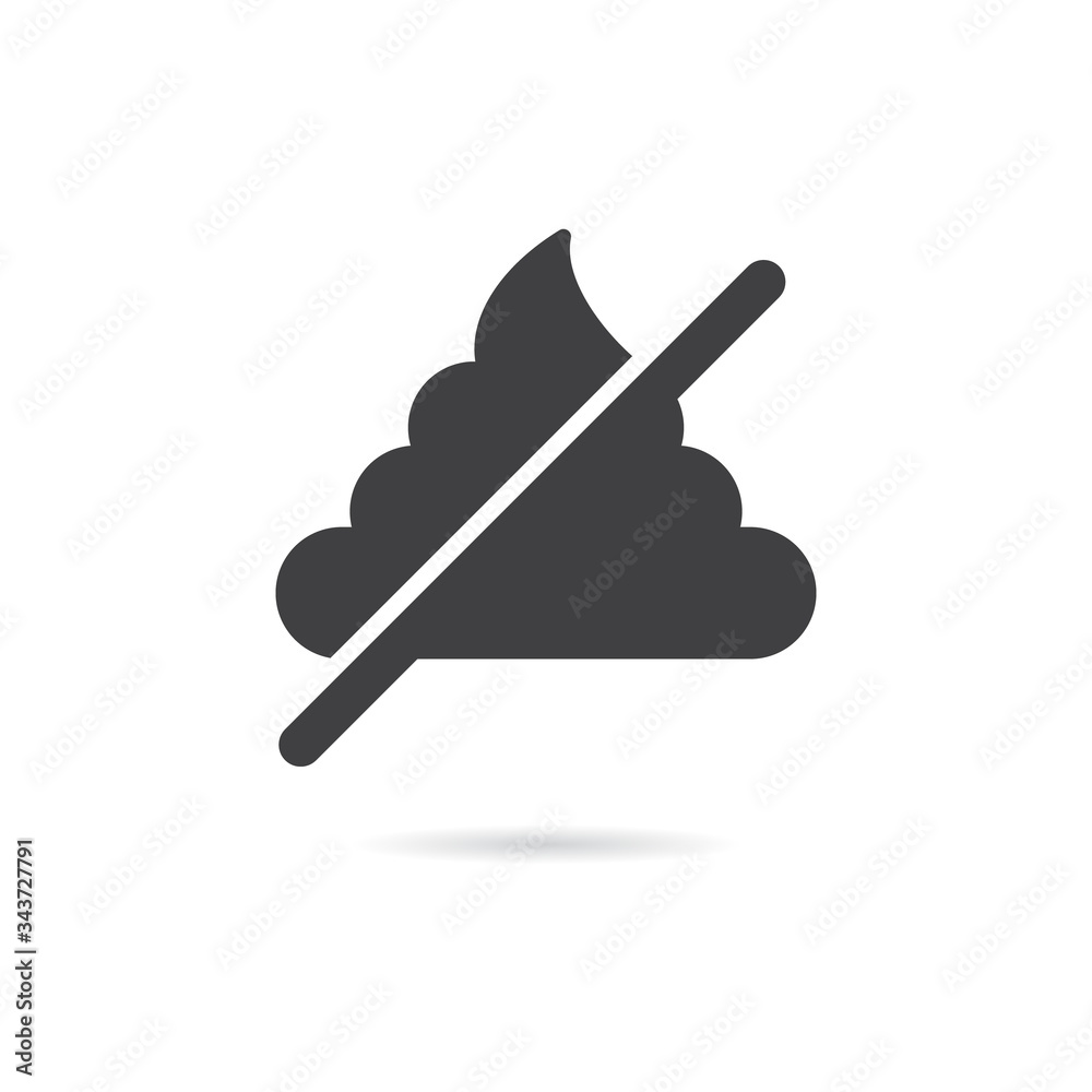 Vector Isolated No Poop Icon Vector Isolated No Poop Icon