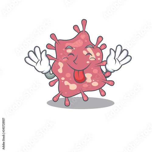 An amusing face haemophilus ducreyi cartoon design with tongue out