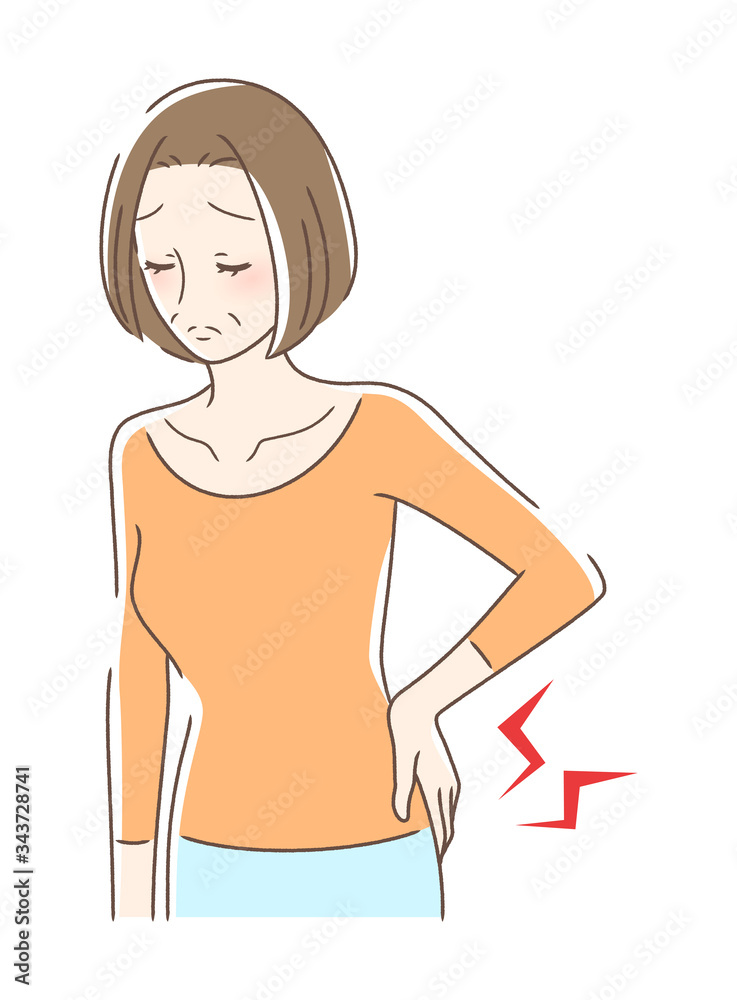 腰痛に悩む女性 腰痛に悩む女性