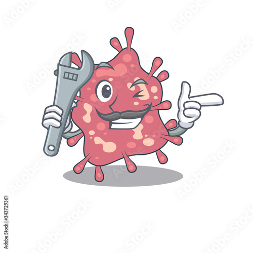 A picture of haemophilus ducreyi mechanic mascot design concept