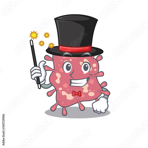 An attractive Magician of haemophilus ducreyi cartoon design