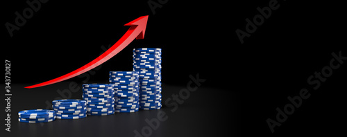Blue chips investment for stock market concept. 3D rendering
