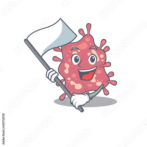 A nationalistic haemophilus ducreyi mascot character design with flag